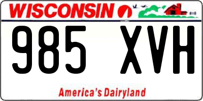 WI license plate 985XVH