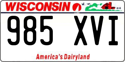 WI license plate 985XVI