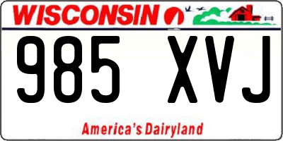 WI license plate 985XVJ