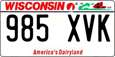 WI license plate 985XVK