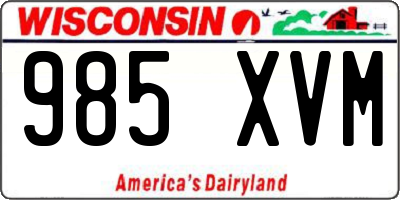 WI license plate 985XVM