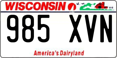 WI license plate 985XVN