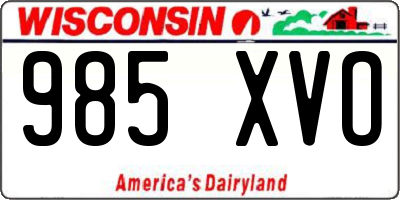 WI license plate 985XVO