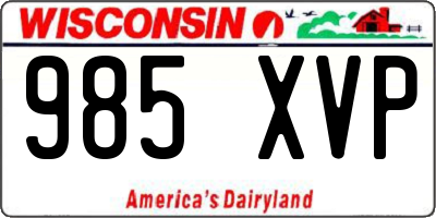 WI license plate 985XVP