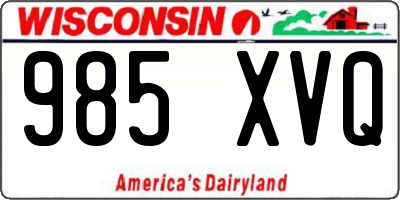 WI license plate 985XVQ