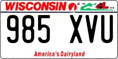 WI license plate 985XVU