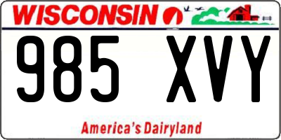 WI license plate 985XVY