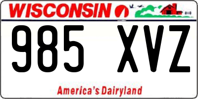 WI license plate 985XVZ
