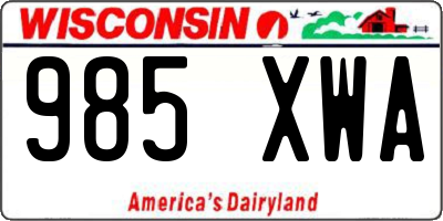 WI license plate 985XWA