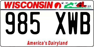 WI license plate 985XWB