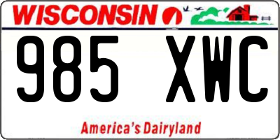 WI license plate 985XWC