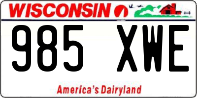 WI license plate 985XWE
