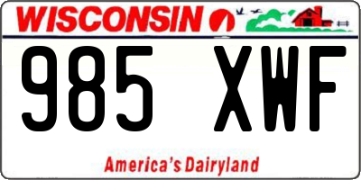 WI license plate 985XWF