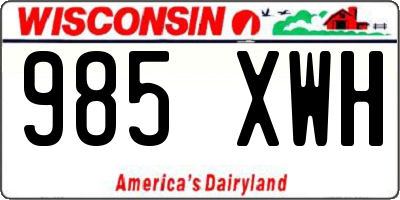 WI license plate 985XWH