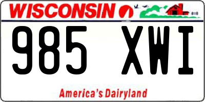 WI license plate 985XWI
