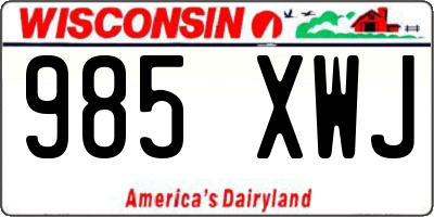 WI license plate 985XWJ