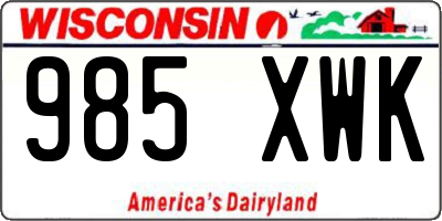 WI license plate 985XWK