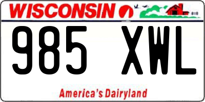 WI license plate 985XWL
