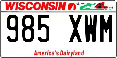 WI license plate 985XWM