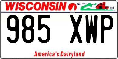 WI license plate 985XWP