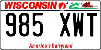 WI license plate 985XWT