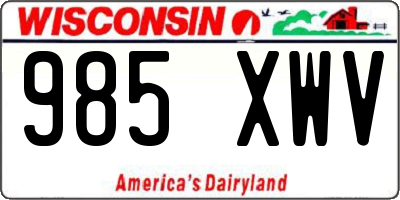 WI license plate 985XWV
