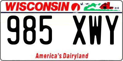 WI license plate 985XWY