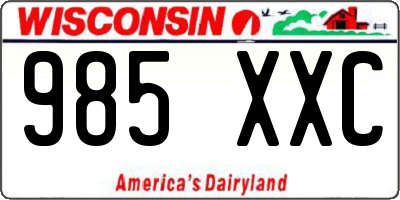 WI license plate 985XXC