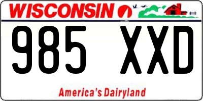 WI license plate 985XXD