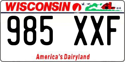 WI license plate 985XXF