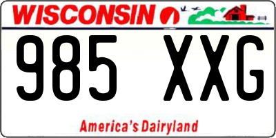 WI license plate 985XXG