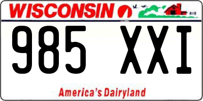 WI license plate 985XXI