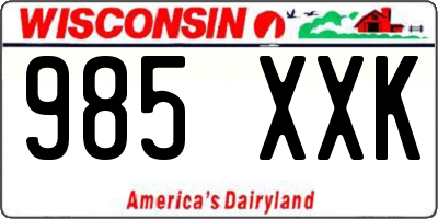 WI license plate 985XXK