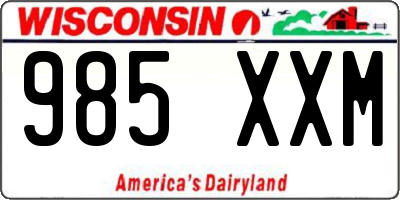 WI license plate 985XXM