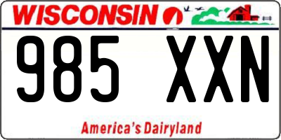 WI license plate 985XXN