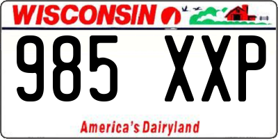 WI license plate 985XXP
