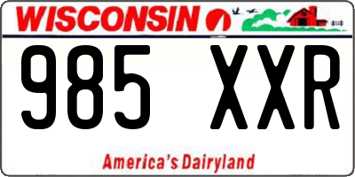 WI license plate 985XXR