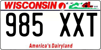 WI license plate 985XXT