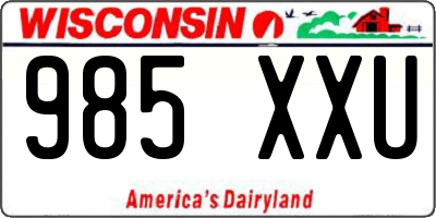 WI license plate 985XXU