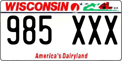 WI license plate 985XXX
