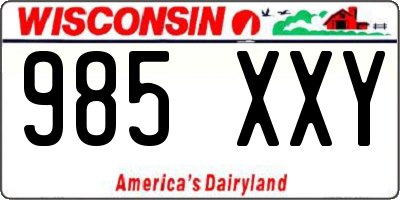 WI license plate 985XXY
