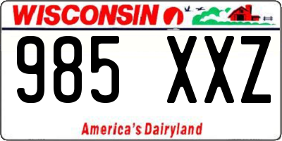 WI license plate 985XXZ