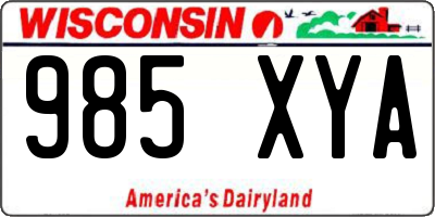 WI license plate 985XYA