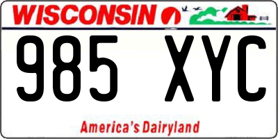 WI license plate 985XYC