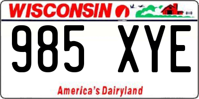 WI license plate 985XYE