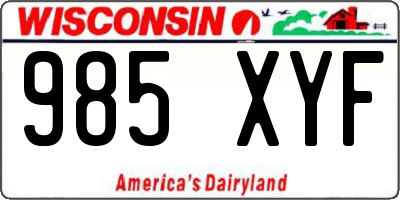 WI license plate 985XYF