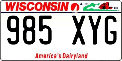 WI license plate 985XYG