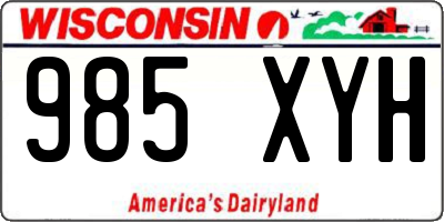 WI license plate 985XYH