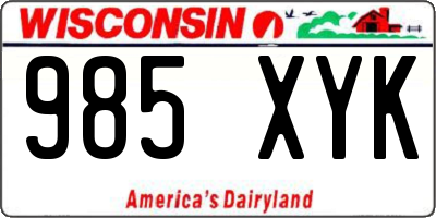 WI license plate 985XYK