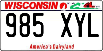 WI license plate 985XYL